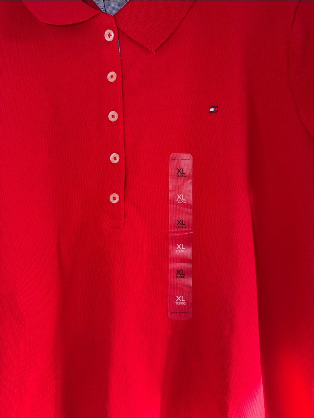 NWT Tommy Hilfiger Womens Red Polo Shirt XL Classic Heritage Preppy Old Money - Picture 3 of 7